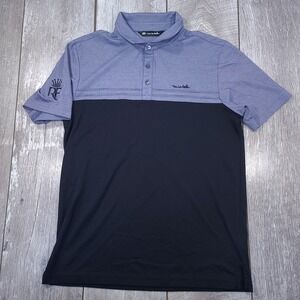 Travis Mathew Polo Shirt Mens Medium Blue Colorblock Performance Golf Top